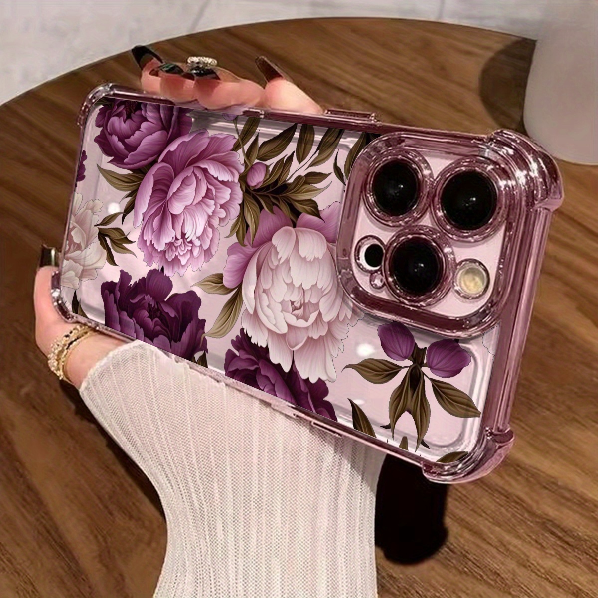 TEMU Phone Case - 6 Colors , High-end Four-corner Anti-drop Mobile Phone Case With Trendy New Pattern, Anti-drop And Wear-resistant, Fashionable