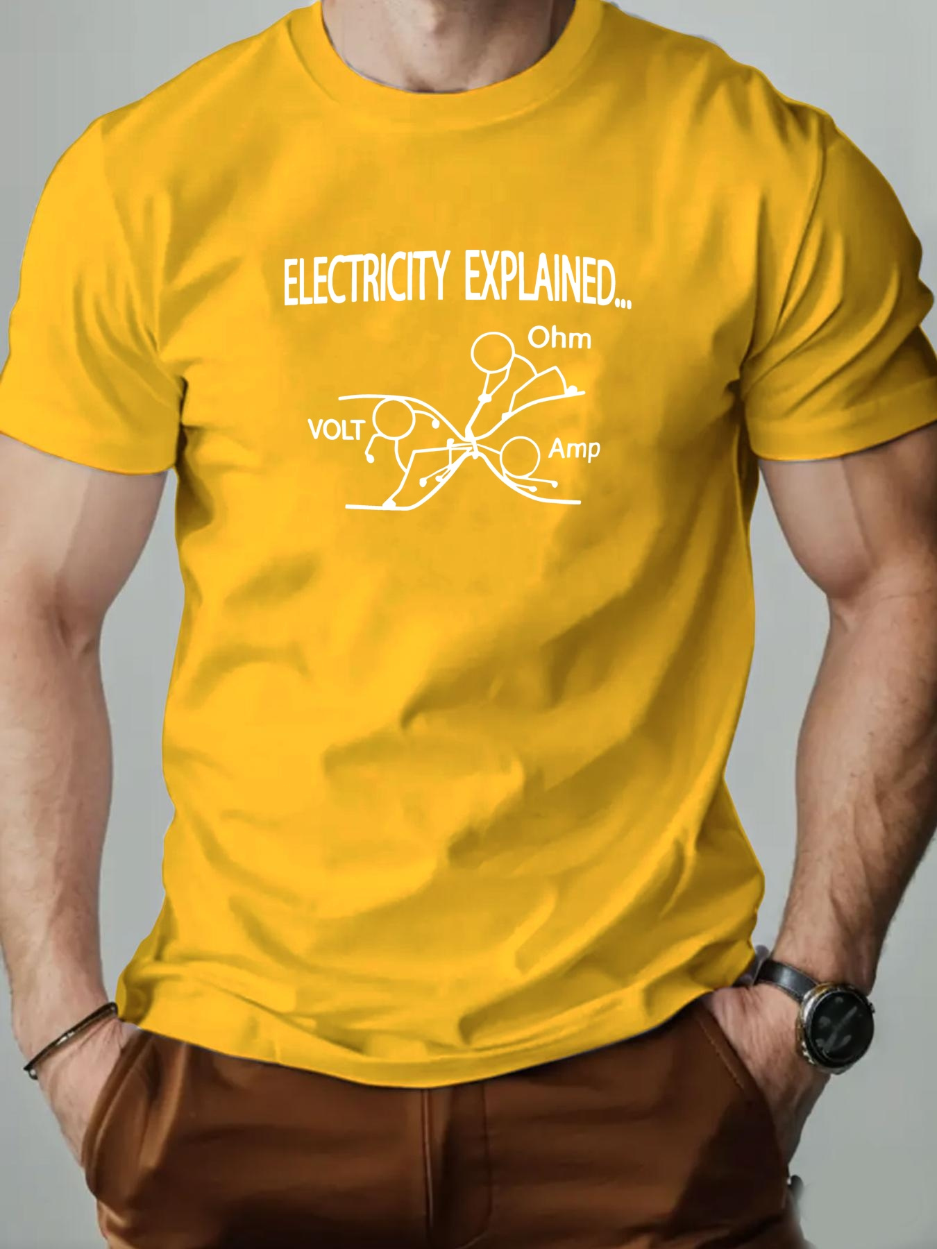 mens casual cotton t shirt simple electricity graphic Temu Mexico