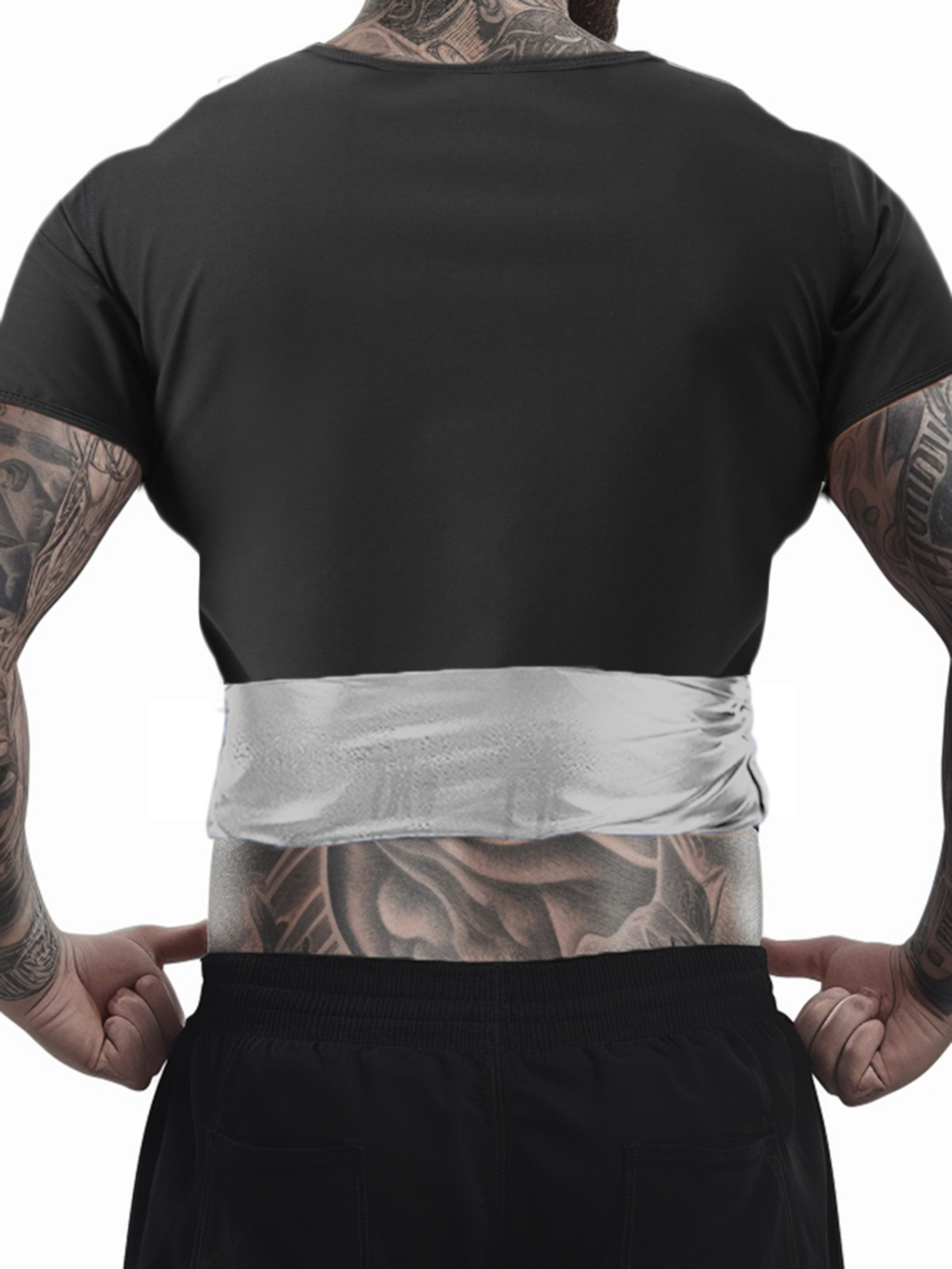 Men'S ARUNOW 2025 Upgraded Sauna Shirt - Quick-Dry, Odorless Fabric - Round Neck, Thin Straps - Sweat-Wicking & Compressive for Gym & Fitness - Solid Color, Long Sleeve, Breathable, Sweat-Resistant