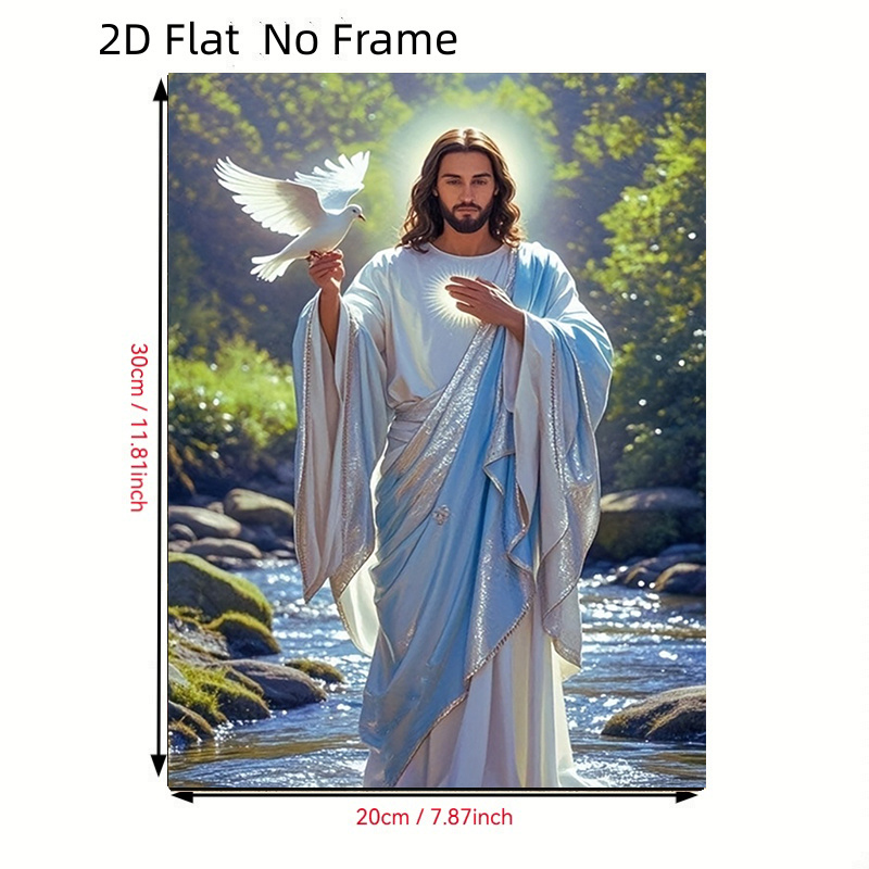 TEMU 2d Flat, 2d Flat No Frame Posters Jesus Christ Religious Canvas Wall Art - Inspirational Print, Suitable For Office, Cafe, Home, Living Room,