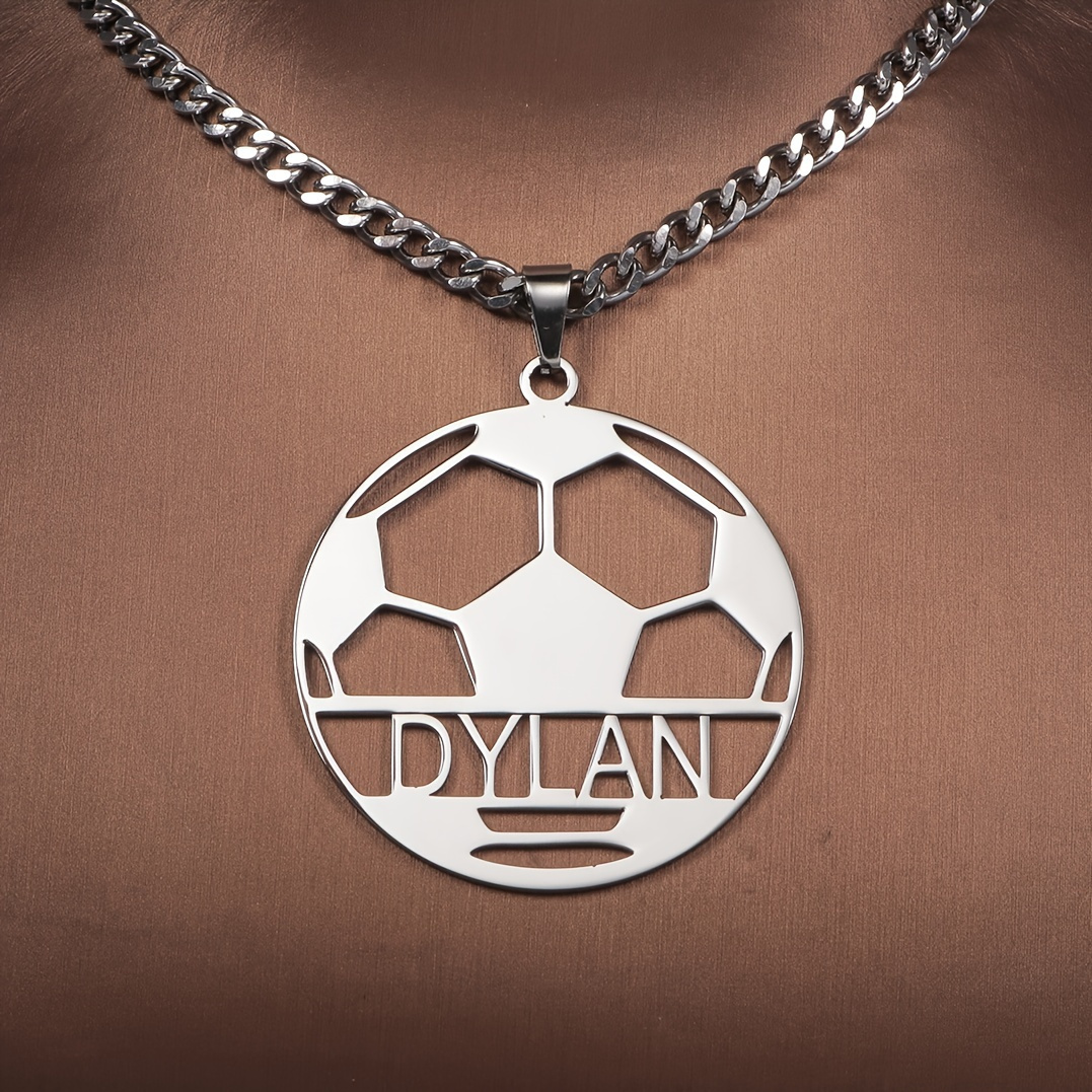 

Flashy Fútbol, Custom Hip Hop Name Necklace With Soccer Charm - 18k Gold Plated Stainless Steel, Father's Day, Valentine's, Birthdays & Anniversaries