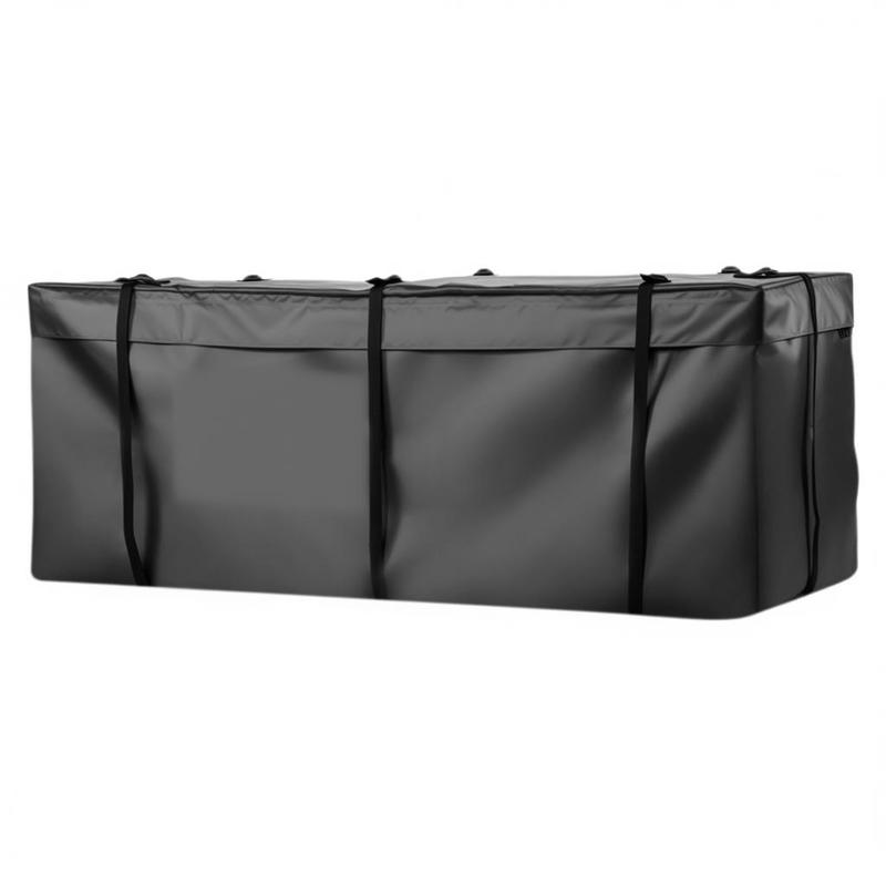 V-shaped Waterproof Pvc Truck Bed Cargo Bag Compatible For Cars/suvs/ With Trailer Hitch Mount, Reinforced Straps & Heavy-duty Storage Bag - For Truck Bed, Vehicular Carrier (back)