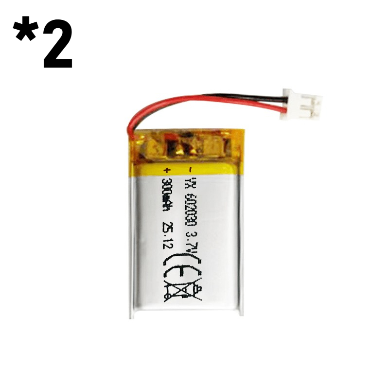2pcs Rechargeable Lithium Polymer Battery With Protection Board & .25 Connector - Suitable For Portable Devices, Headlamps, Radios, Low-, Compact Lithium-polymer Cells For Headlamp