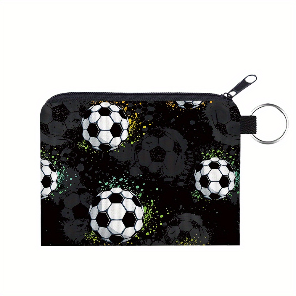 soccer ball print polyester coin purse portable Temu Bahrain