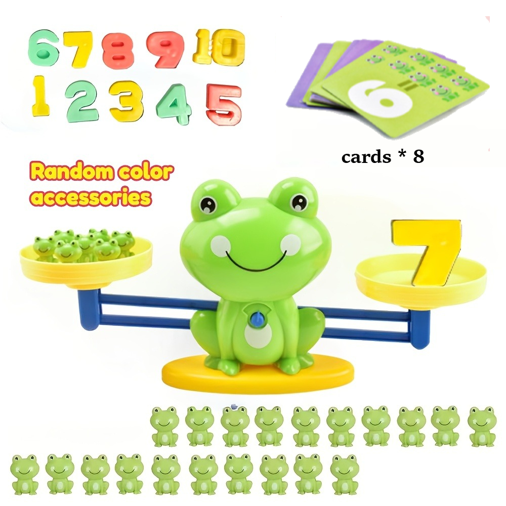 TEMU Set di Giocattoli Rana Bilanciante Casuale - Plastica Verde, Gioco Interattivo di Impilamento a Peso e Conteggio, a , per il e lo Intellettuale,