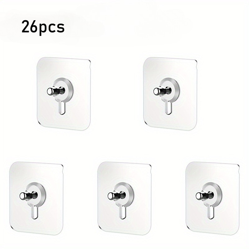 TEMU 26pcs Punching Hooks, Traceless Screws, Patches, Traceless Nails, Wall Nails, Nail Free Stickers, Hanging Racks, Adhesive Style Traceless