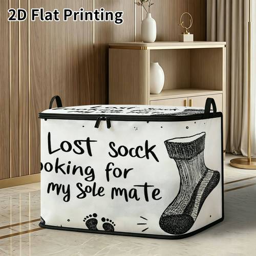 item picture 1pc collapsible mate storage bin with lid handle soft non fabric basket organizer suitable for home laundry room multipurpose rectangular organizer for socks clothes bedding