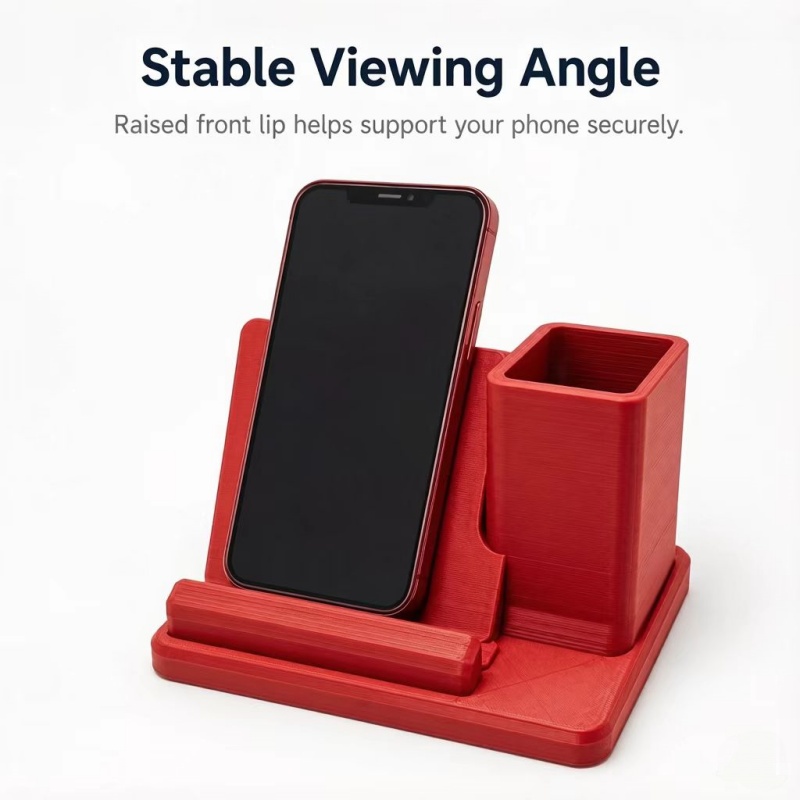 TEMU -one Desktop Organizer With Phone Stand And Pen Holder, A Minimalist Office Enhancement Accessory Suitable For Offices, Studies, And Homes.