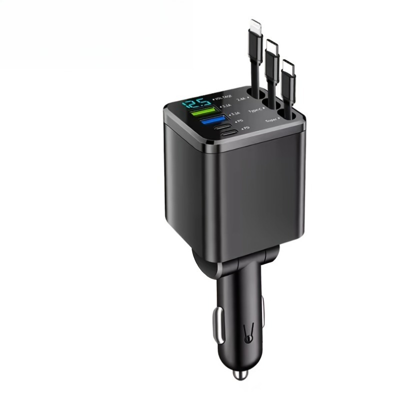 TEMU Chargeur rétractable 7-en-1 M14, compatible avec les ports Type-C et USB, prend en charge la charge simultanée de plusieurs appareils, s' à