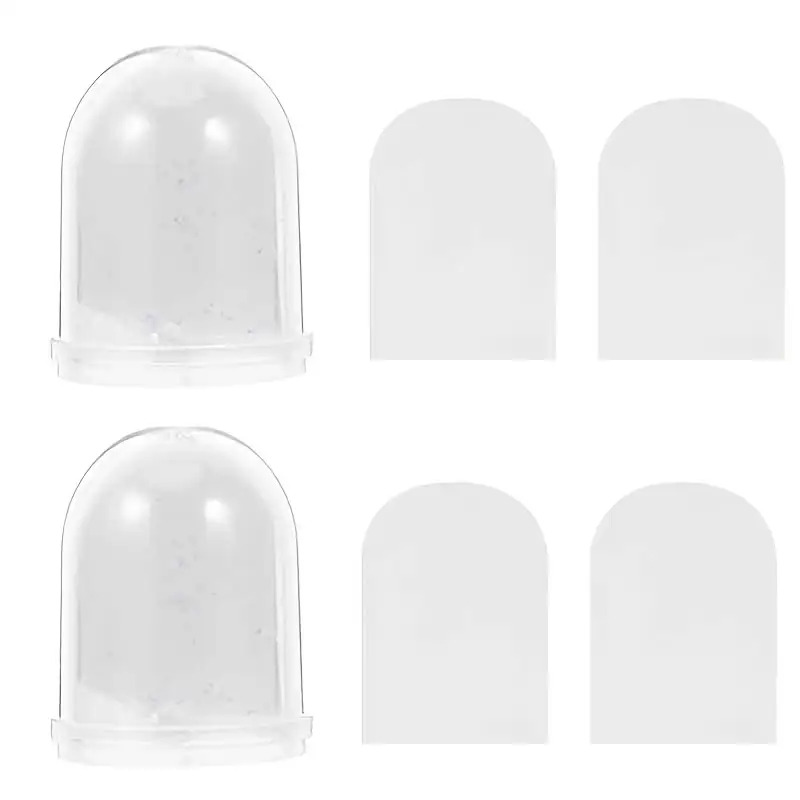 TEMU Plastic Snowball Frame Set With Transparent Dome And Heart Cutouts - Crafting Kit, Includes Sturdy Base For Christmas, Valentine's Day, Easter,