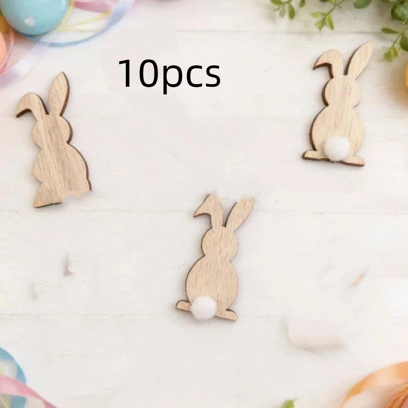 Image of 10pcs Statue Decoration, Decorative Rabbit, Easter Bunny With Bow, Ideal For Easter Party Decoration