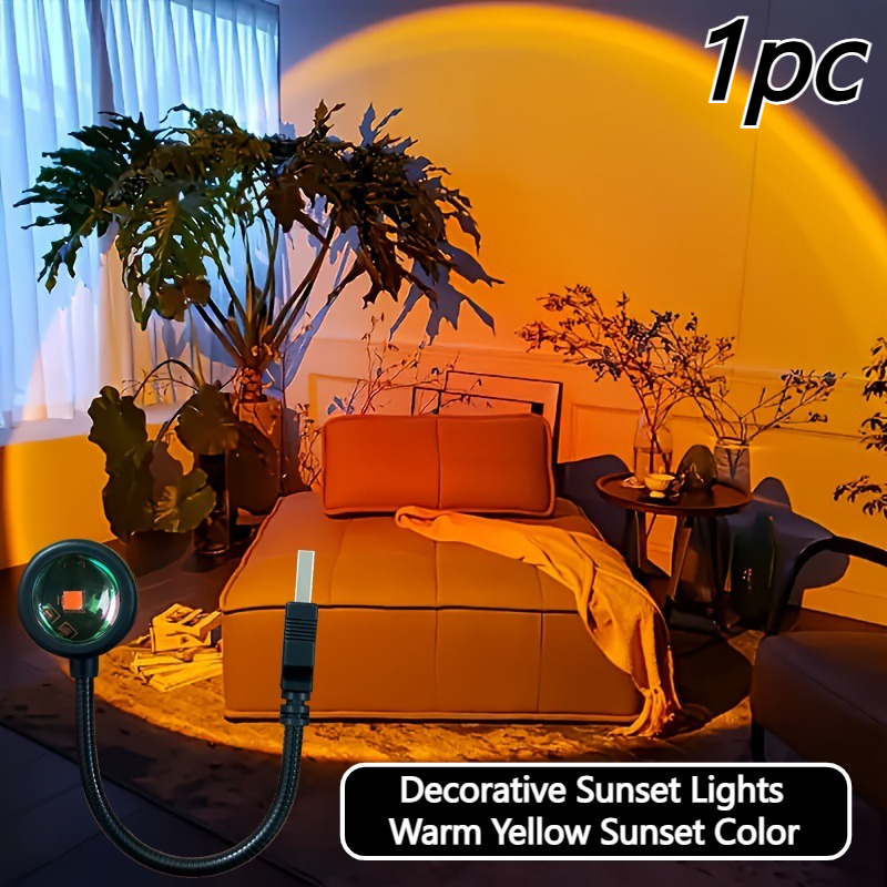 Adjustable Stand Led Sunset Lamp Projector, Usb Powered Plug-and-play, Serves As Photography Live Streaming Shooting Light Phone Selfie Fill Light