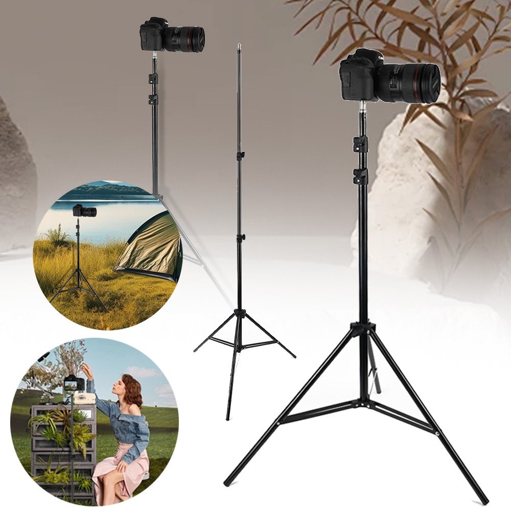 Adjustable Telescopic Tripod Stand With 1/4-inch Screw, 3-leg Stable Design, Ideal For Studio Photo Light & Soft Box