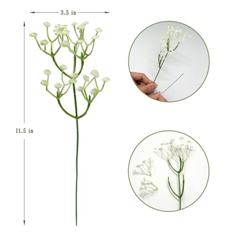 Image of 18 Bundles Of 540 Artificial Breathing Flowers | Suitable For Weddings, Engagements, Home Decor, Hotels, Projects, Parties, Suitable For Indoor And Outdoor Spring And Summer Events