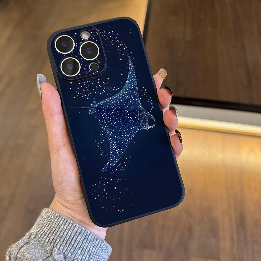 TEMU Estuche para Teléfono Estético de Estrellada para iPhone 16 11 15 14 13 12 Pro Max XR Plus, Regalos Elegantes de , Estuche Protector Negro para