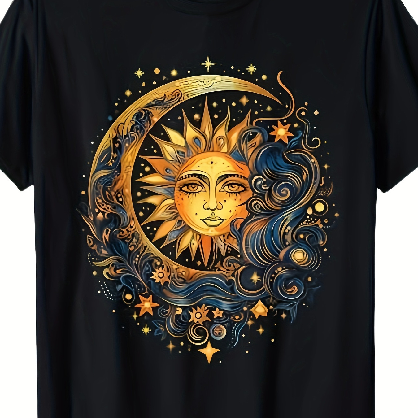 

1pc T- Sun And Aesthetic , , Round , Fit, Summer Graphic Tee For