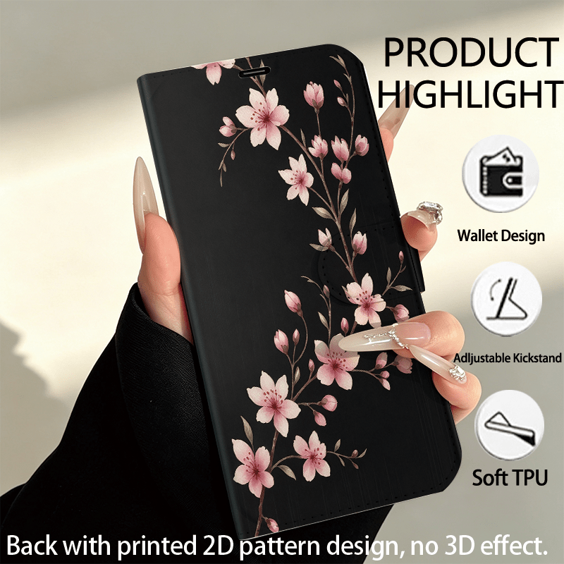 coque de téléphone - étui portefeuille à   avec motif   rose rétro, fentes pour cartes, fermeture magnétique et fonction de support pour galaxy a56 a54 a53 a52 a36 a35 a34 a32 a26 a25 a24 a23 a16 a15 a14 a13 a05s s26   s25 s24 s23 s22 s20fe