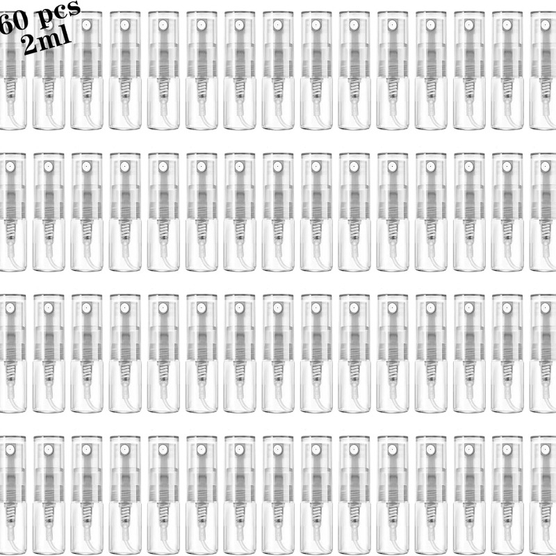 TEMU 60pcs 2ml Mini Spray Bottles, Refillable Plastic Atomizers, Reusable Dispensing Bottles, Pet Plastic Nebulizers, Perfume Dispensing Bottles,
