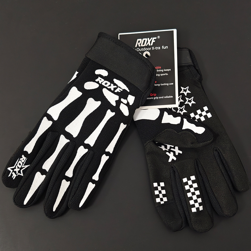 ROXF Skull Bone Pattern Outdoor Non-Slip Touchscreen Gloves