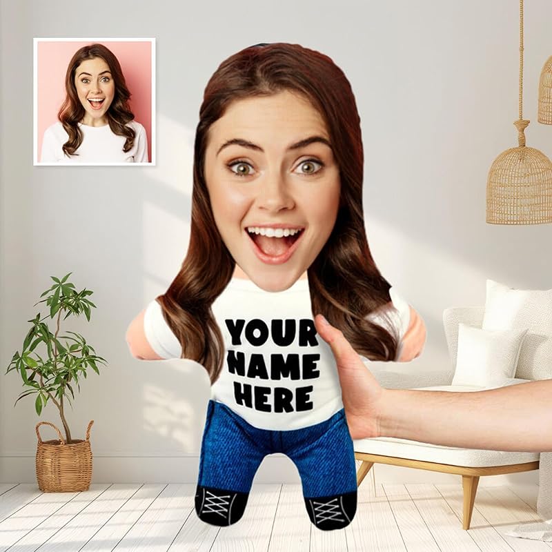 TEMU Almohada Personalizada con Foto de Cara - Almohada Decorativa con de Impresión 3D , Almohadas Conmemorativas Personalizadas con Foto, Regalos de