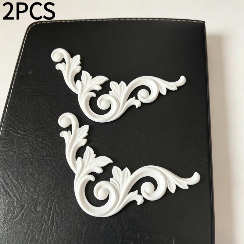 TEMU 2pcs 2pcs Vintage Corner Decorations - Plastic Floral Corner Caps Suitable For Walls, Picture Frames, Doors, Decorative Boxes, Thin Horizontal