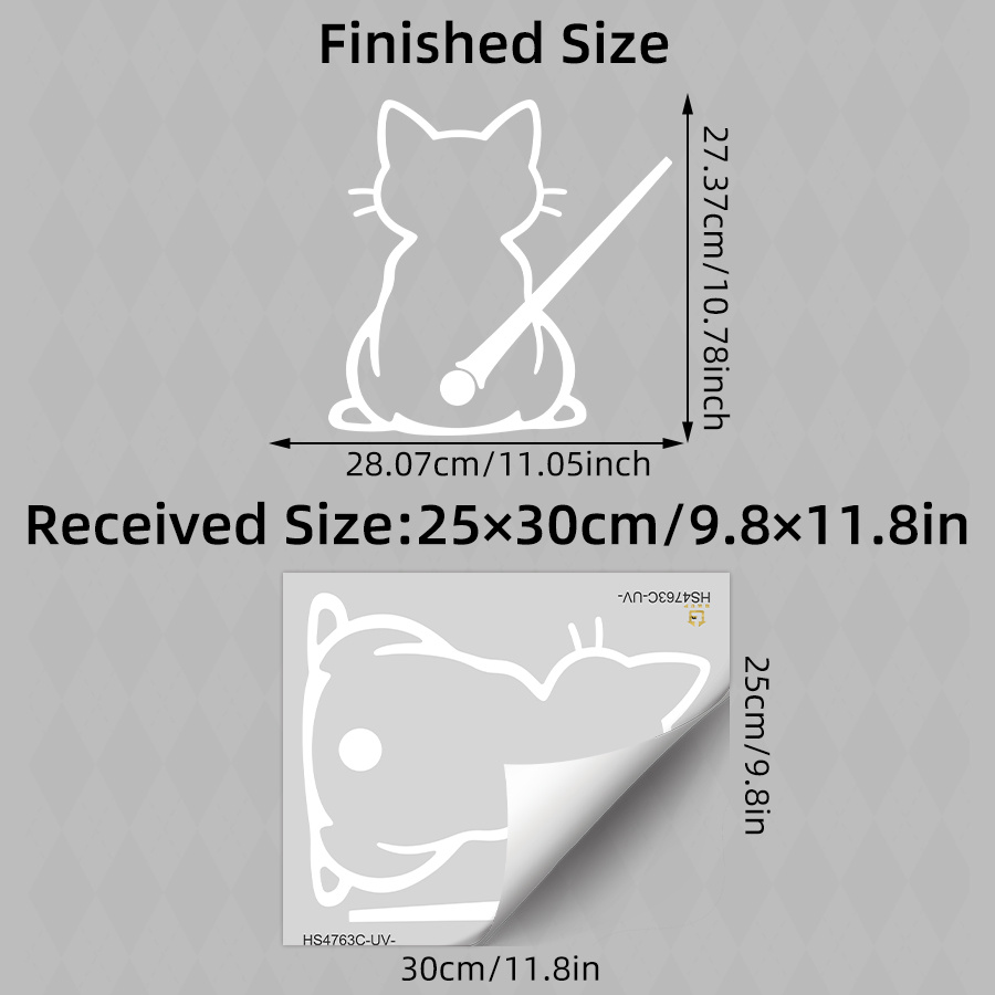 Image of 1 Sheet Minimalist White Cat Car Sticker, Cat Silhouette For Rear Window, Simple Pet Themed Vinyl Decal For Car Bumper Windshield, Removable Auto Sticker, Accessories For Cat Lovers