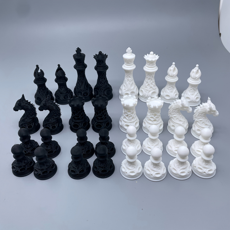 TEMU And White, Digital Gothic Style, Art, Aesthetics, Gothic Revival Chess