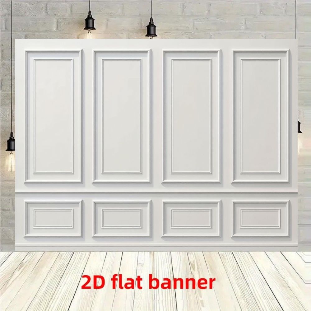 2D-Flach *. weißer Täfelung-Hintergrund, 2D-Flach * für traditionelle Innendekoration, neoklassizistische Raumdekoration, elegantes Wohnstyling, Material, mehrere Größen verfügbar, 2D-Flach