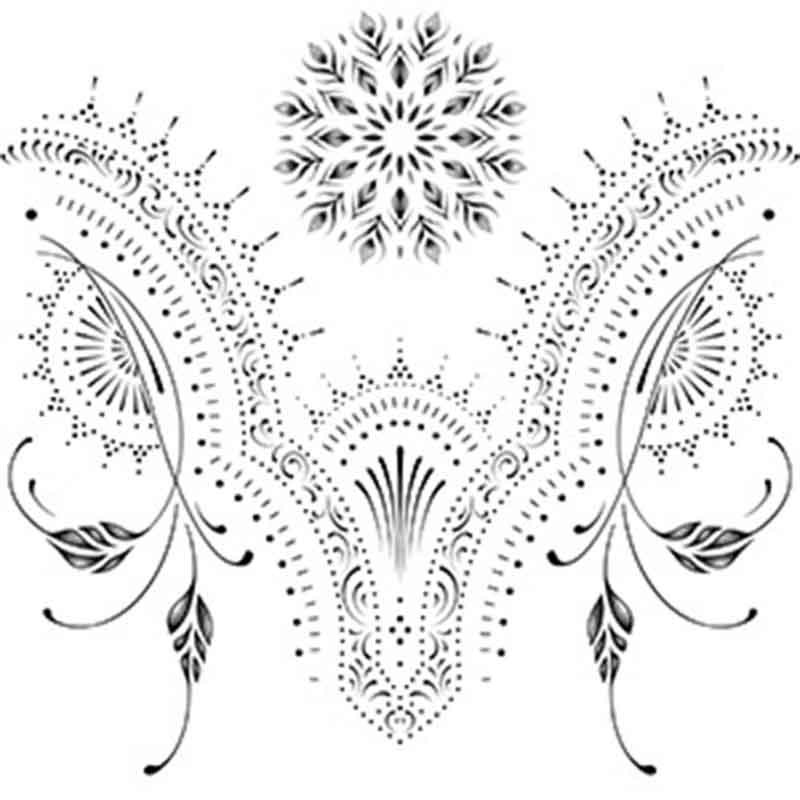 Cool And Stylish Waterproof Tattoos Featuring Mysterious And Floral Designs For Men And Women, Suitable For The Abdomen And Lower Back