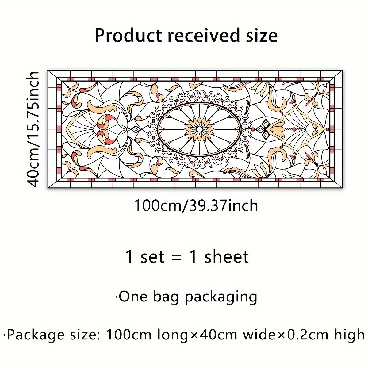 TEMU 1pc Easy Colorful Floral Pattern Static Glass Sticker Double-sided Printed Glass Decor Sticker, Pet Static Adsorption Glass Film No Residue, No