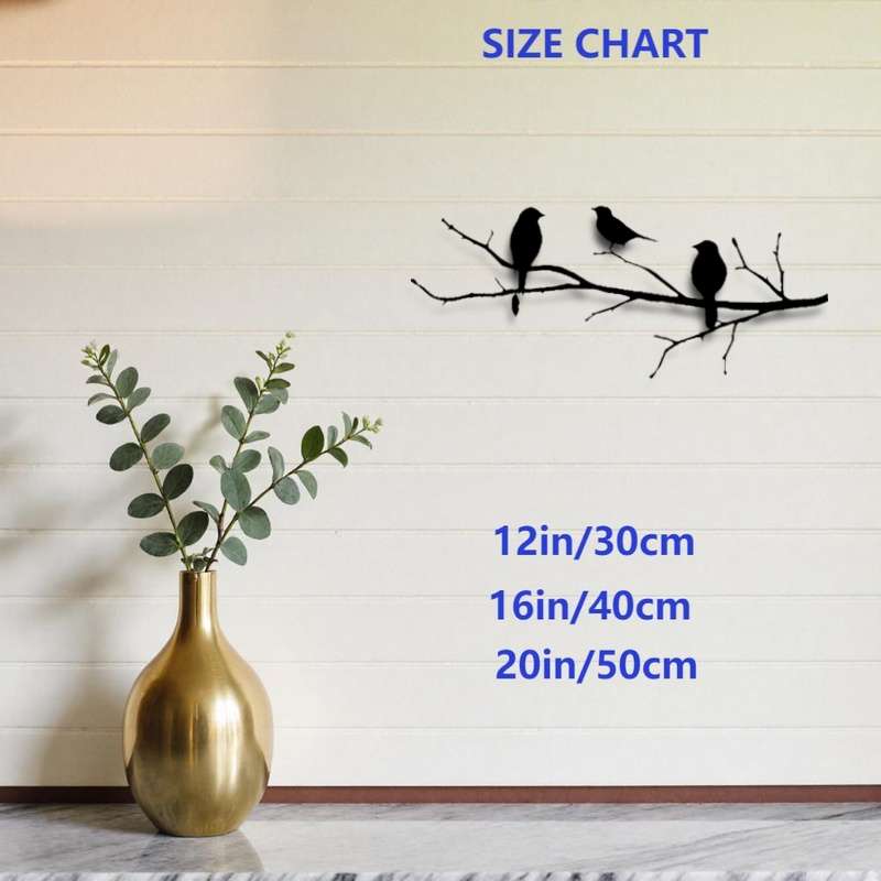 TEMU 1pc Metal Wall Hanging: Birds On Branch - Ideal For Bedroom Or Living Room Decor, Perfect Gift For