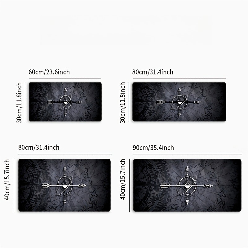TEMU 1pc Exquisite Compass Extra-large Mouse Pad, High-definition Color Printing, Square Desk Mat, Suitable For Gaming And Office Use, Ideal Gift,
