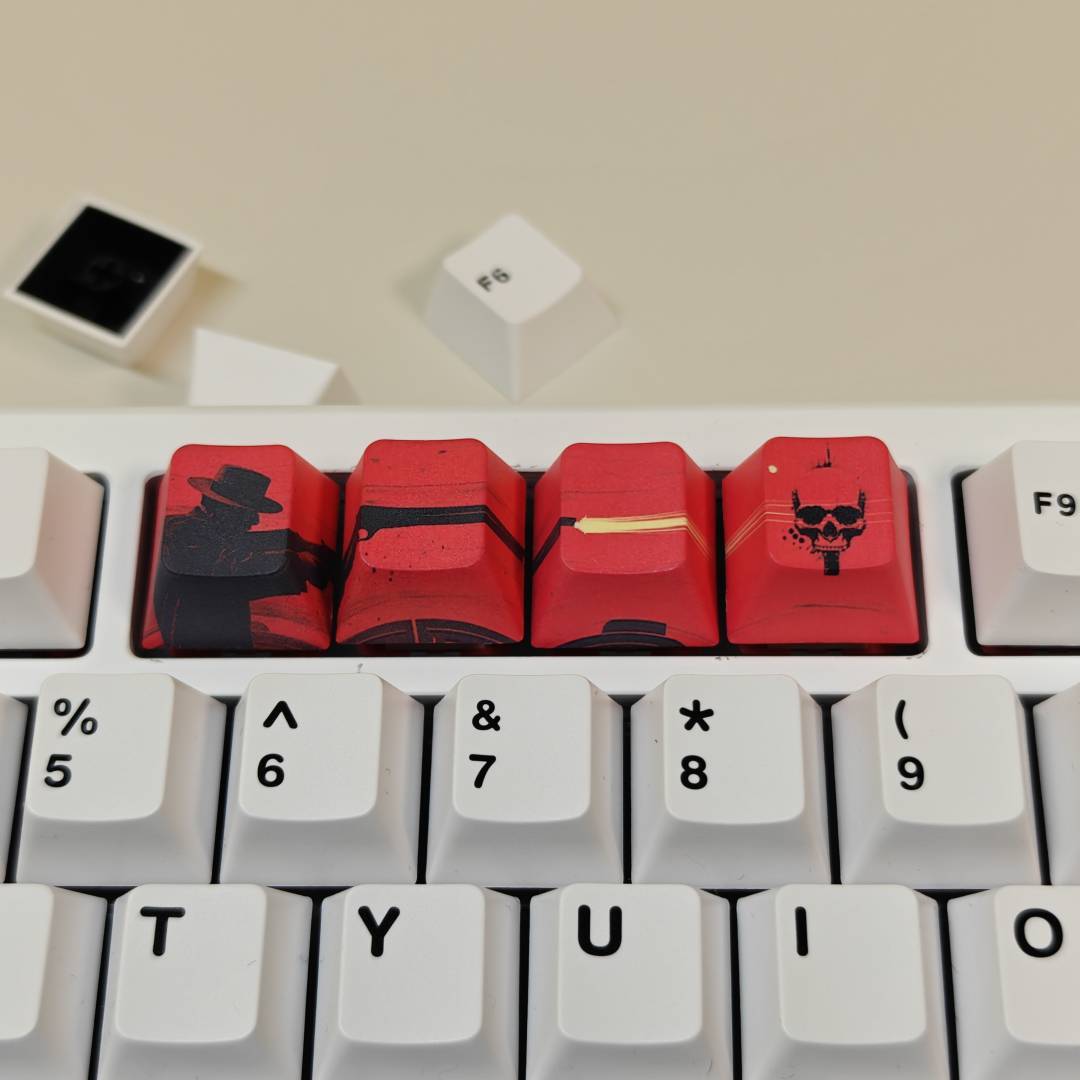 TEMU 2025 New 4 Keycaps With 5-sided Dye-sublimation Pbt For A Trendy Keyboard, Compatible With For Cherry Gateron Mx Switches