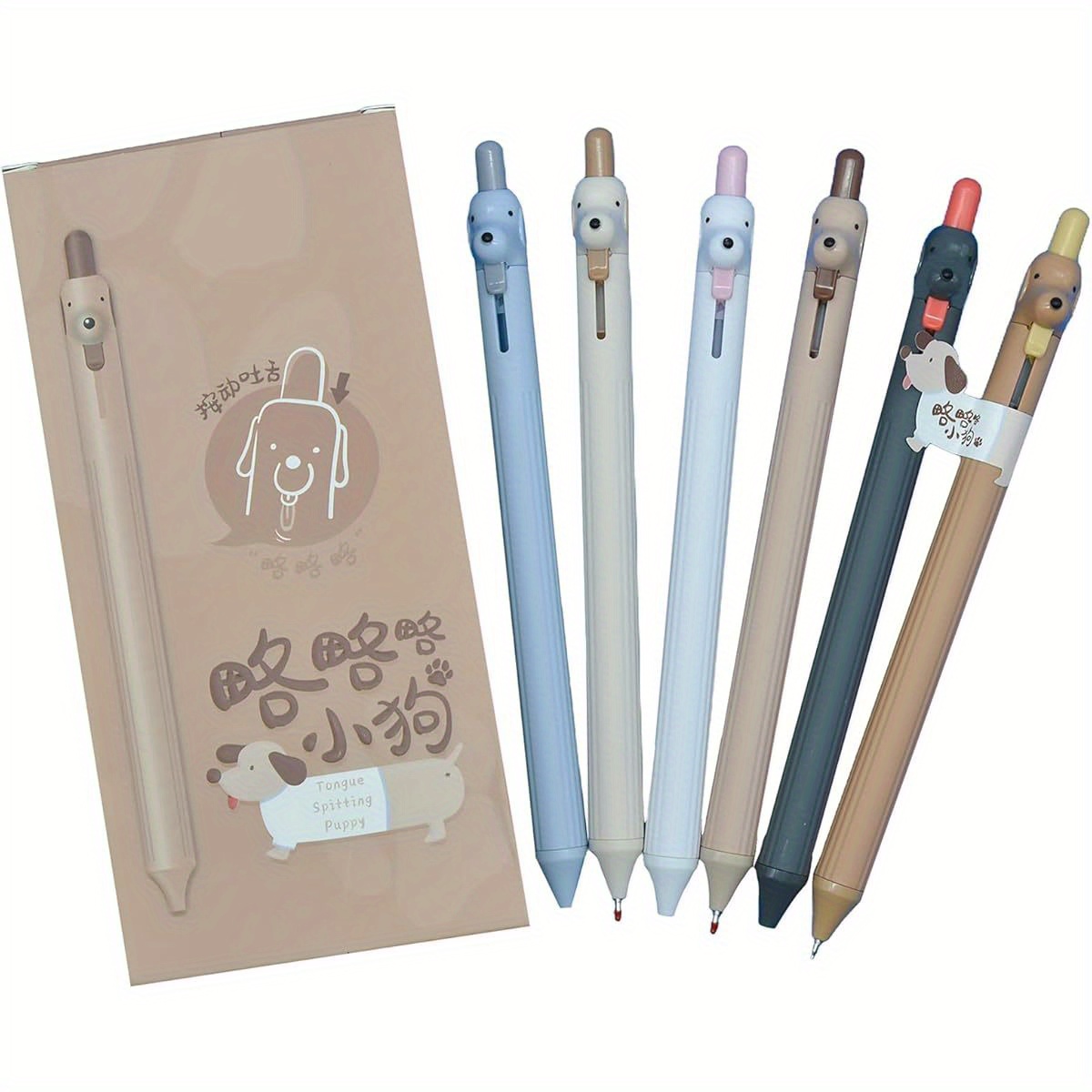 12pcs cute dog rollerball gel pens retractable cartoon tongue out puppy design quick   ink durable plastic for   party supplies dog accessories school stationery   design smooth writing Product details 1