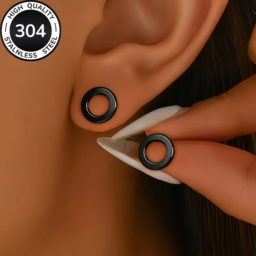 Hochwertige, hypoallergene goldene Ohrstecker aus Edelstahl, farbecht, einfach und elegant, geeignet für den oder…: retailer-supplied image