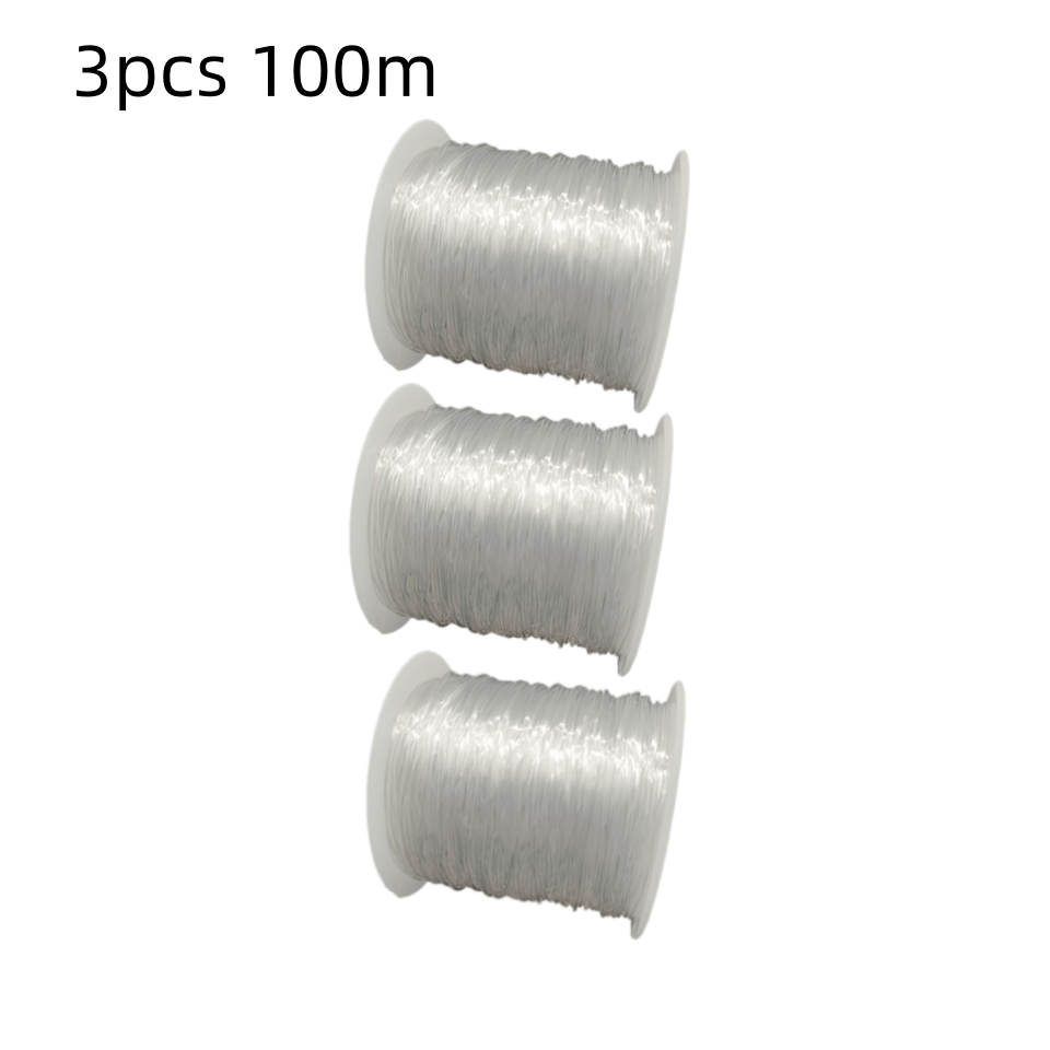 E-shop 3 Stk. transparente elastische Schnur mit roten, orangen, gelben, grünen, blauen, lila Perlen – verschleißfeste, flexible Armband- Bastelperlen