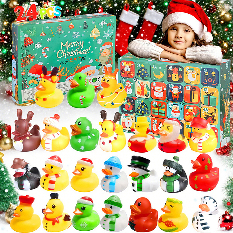 [Random]  -Item Party Favors Packs Advent Calendar 2025, Rubber Duckies 24 Days Surprises Gift for Kids Toddlers Boys Girls, Christmas Holiday Countdown Gift for   Favors