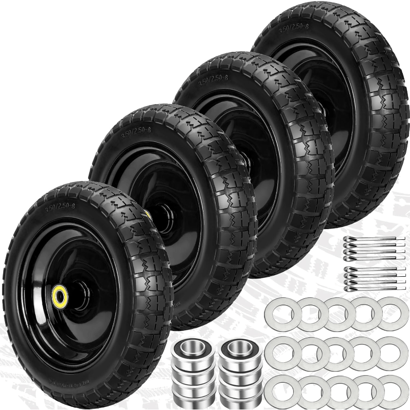 TEMU 13" Wheels Replacement For Gor Garden Cart Tires, 4.00-6 Solid Tires With 5/ 8"bearings, 13" Wheels For Gor / / , Garden Equipment, Outdoor