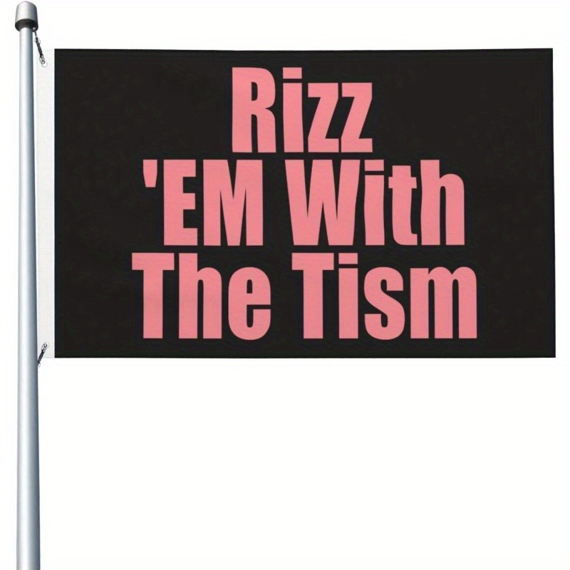 TEMU 1pc Rizz'em With The Flag, Indoors And Outdoors, Is Colorful. , This Humorous Flag Is Perfect For Festivals, Parties, Or Decorating Your Study