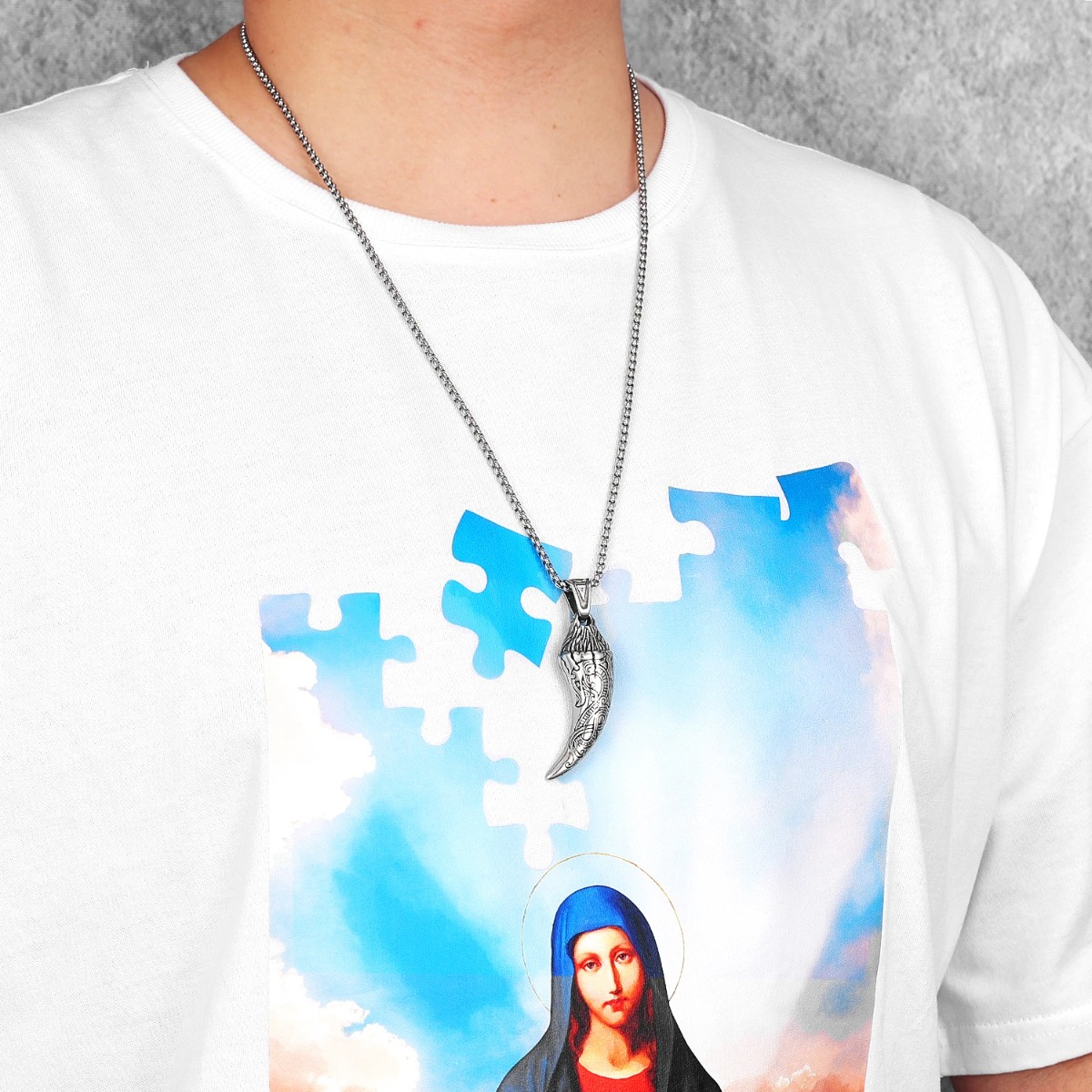 E-shop Wolfzähne Herren Schnitzhalskette, Herren- und Damen Schmuck, Punk, Hip Hop, Erweiterungen, Geschenke