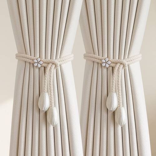 2pcs set modern and simple adjustable curtain tie straps and hanging cords fabric curtain ties storage clasps binding ropes simple and for drilling or installation curtain accessories