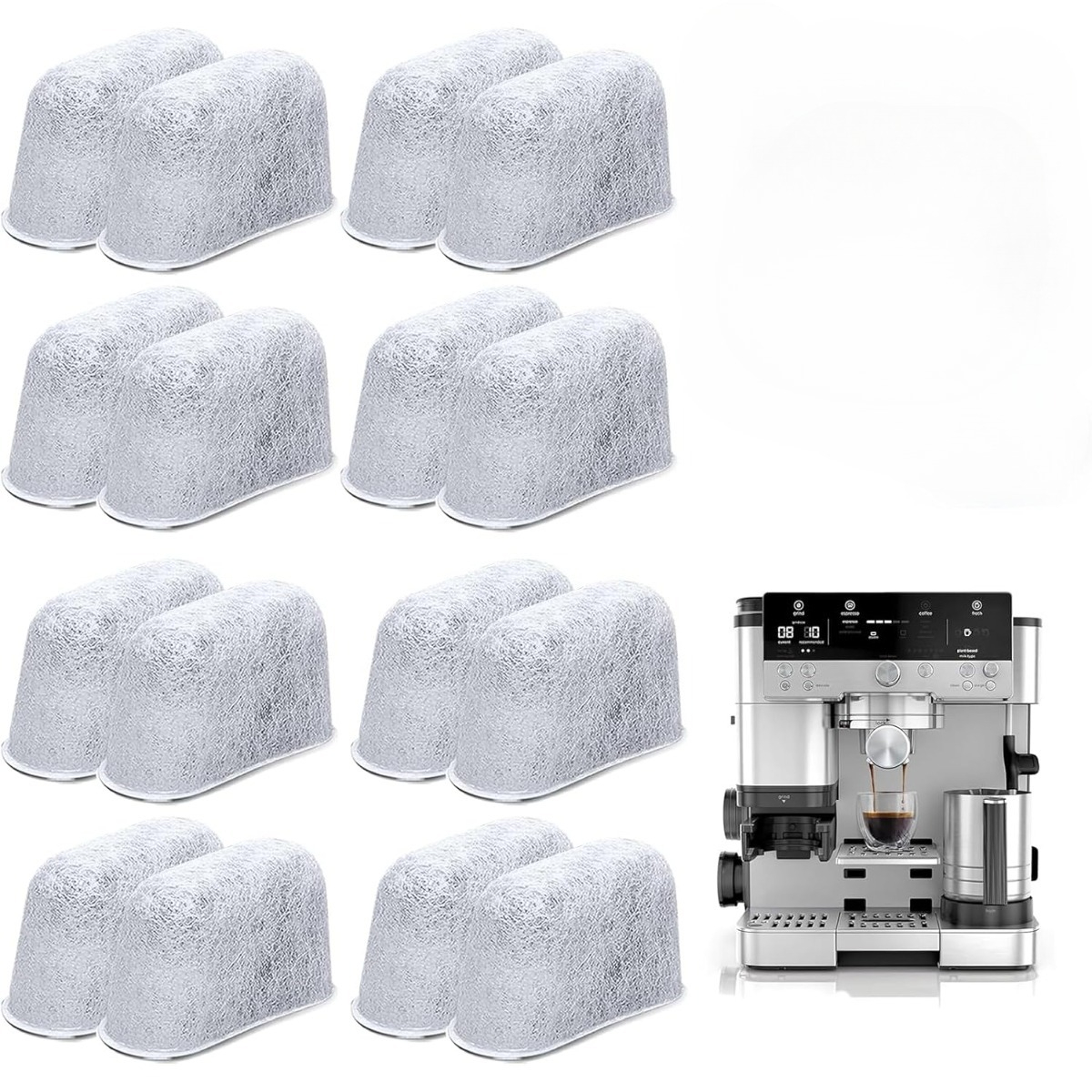 Image of 16pcs Machine Water Filter, Coffee Machine Accessories, Replacement Filter Element For Fully Automatic Coffee Machines, Compatible With And Coffee Machine Replacement Filter Elements