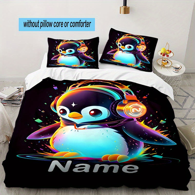 

3pcs Name Bedding Set, , Duvet Cover & 2 Pillowcases, , , Tear-, Zip , Bedroom Decor, For Christmas &