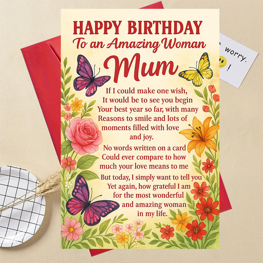 TEMU 1pc Beautiful Birthday Card For An Mum With Message Gifting On From Grateful Daughters Or .