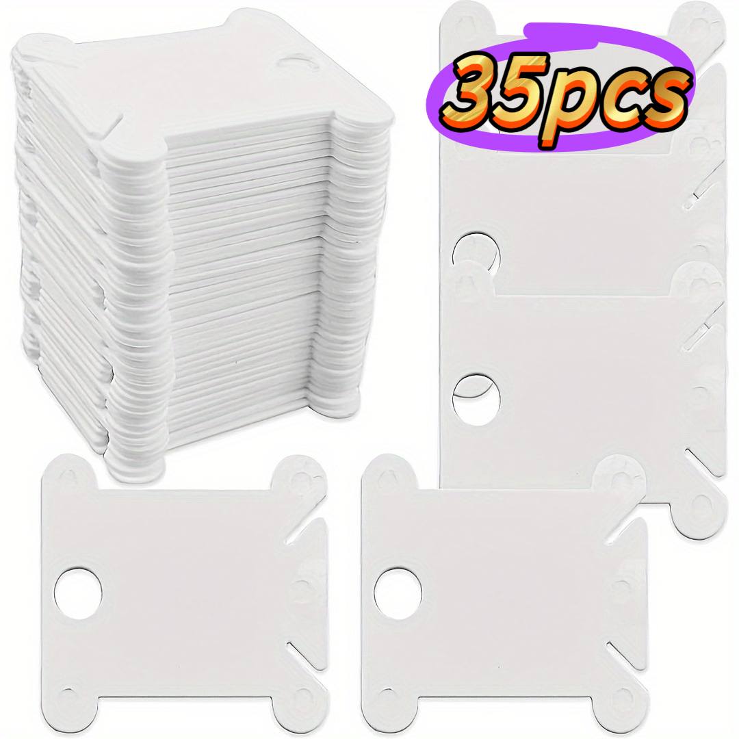 TEMU Lot de 35 bobineuses à fil en plastique semi-transparent avec trous de suspension et fentes pour embouts de fil - Transparent, convient pour au