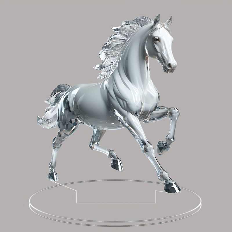 

2d Flat Acrylic Horse Figurine, Tabletop Ornament, Multipurpose Art Decor, Ideal For Birthday & Graduation Gifts, No Text