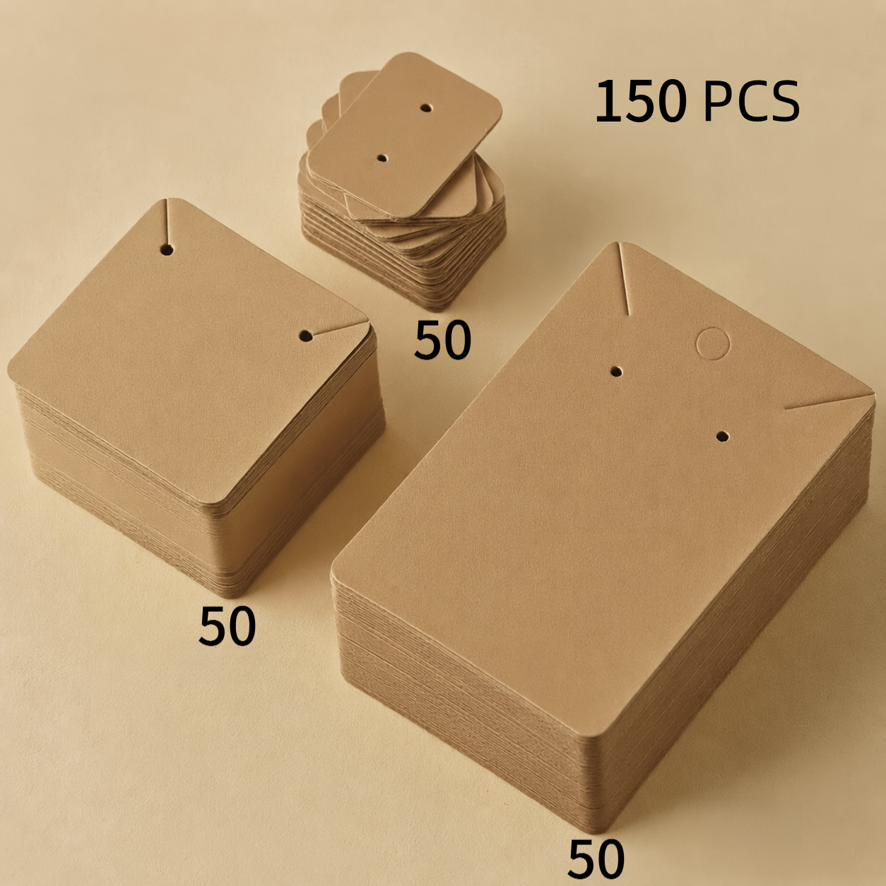 TEMU 150 pz (/marrone/) Carte per gioielli per collane e orecchini, porta carte per braccialetti, etichette di carta bianche di dimensioni adatte per