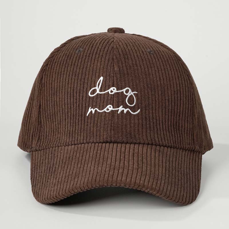TEMU 1 stuks Corduroy Baseballpet Geborduurde Hondenmoeder Baseballpet Unisex Verstelbare Mode Heren Dames Y2K Koppels Hoed Jongen Meisje