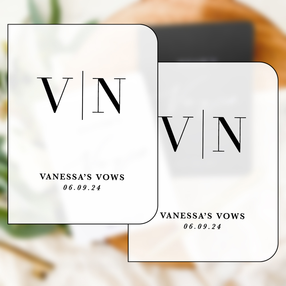 TEMU Personalized Wedding Vow Book | Set Of 2pcs For Couples | Black And White Vow Books | Ceremony Keepsake With Calligraphy Font | Bride And Groom