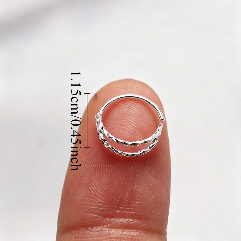 Women's Twisted Huggie Nose Ring Hoop, Easy Wear